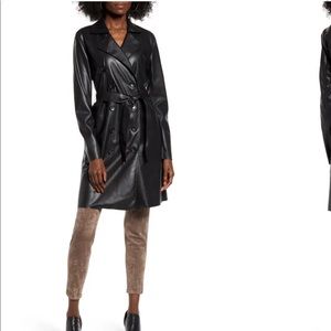 Blank NYC faux leather trench coat size xs